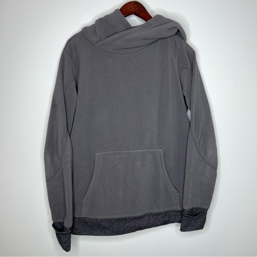 Lululemon On the Move Relaxed Fit Fleece Pullover Gray Hoodie Size 8